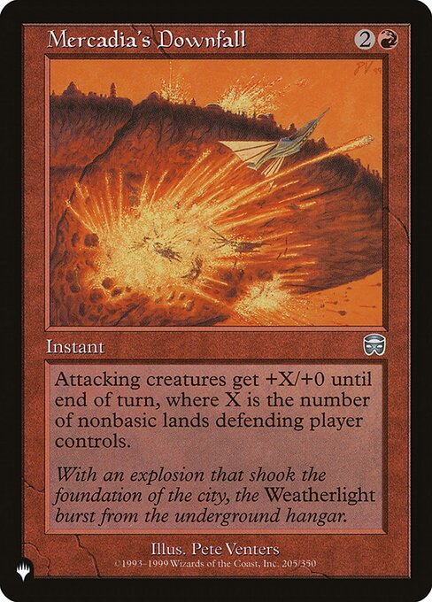 Each attacking creature gets +1/+0 until end of turn for each nonbasic land defending player controls.