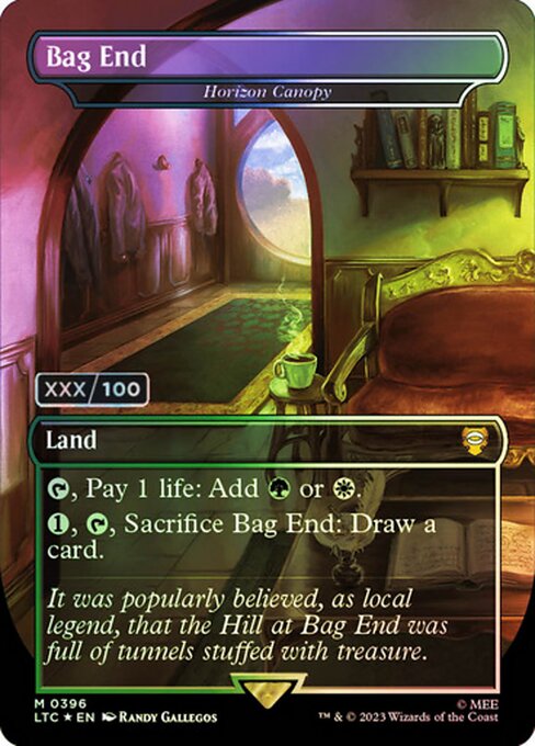 {T}, Pay 1 life: Add {G} or {W}.
{1}, {T}, Sacrifice Horizon Canopy: Draw a card.