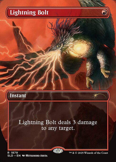 Lightning Bolt deals 3 damage to any target.