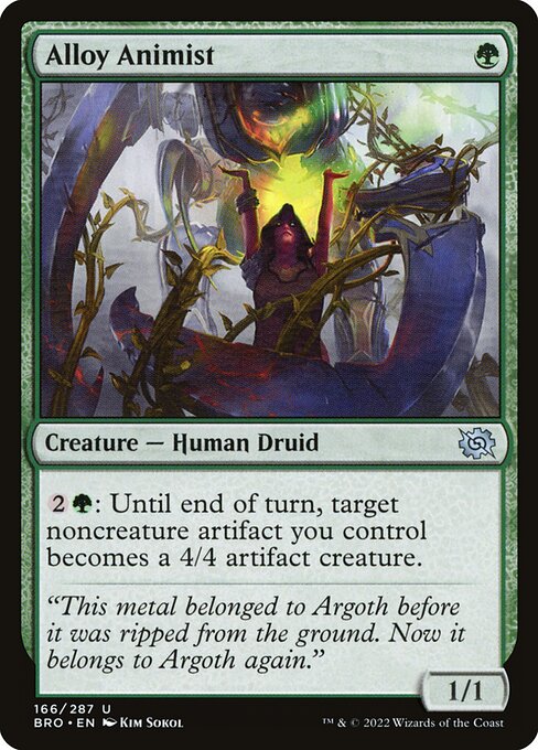 {2}{G}: Until end of turn, target noncreature artifact you control becomes a 4/4 artifact creature.