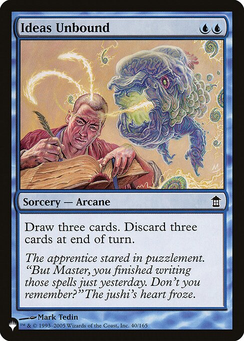 Draw three cards. Discard three cards at the beginning of the next end step.