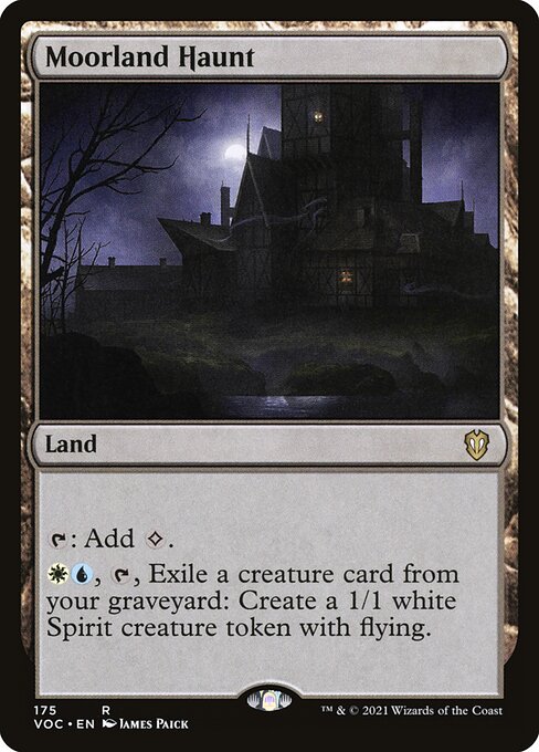 {T}: Add {C}.
{W}{U}, {T}, Exile a creature card from your graveyard: Create a 1/1 white Spirit creature token with flying.