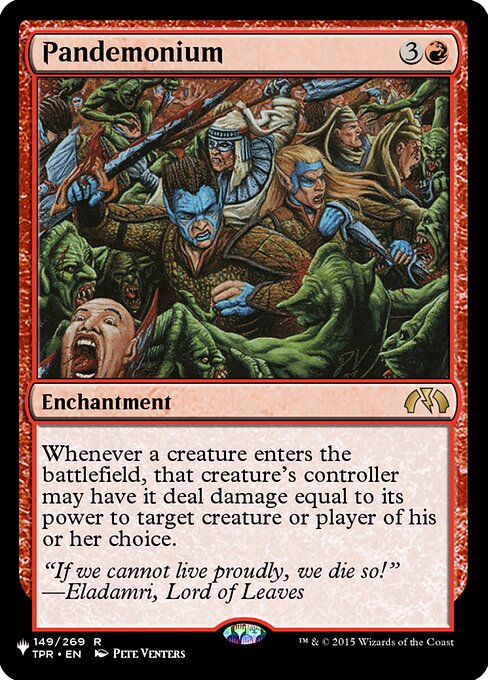 Whenever a creature enters, that creature's controller may have it deal damage equal to its power to any target of their choice.