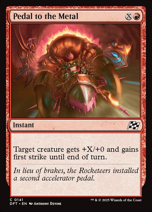 Target creature gets +X/+0 and gains first strike until end of turn.