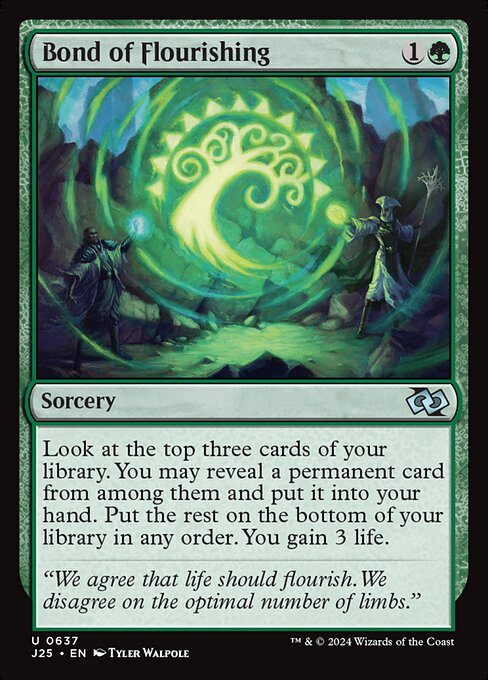Look at the top three cards of your library. You may reveal a permanent card from among them and put it into your hand. Put the rest on the bottom of your library in any order. You gain 3 life.