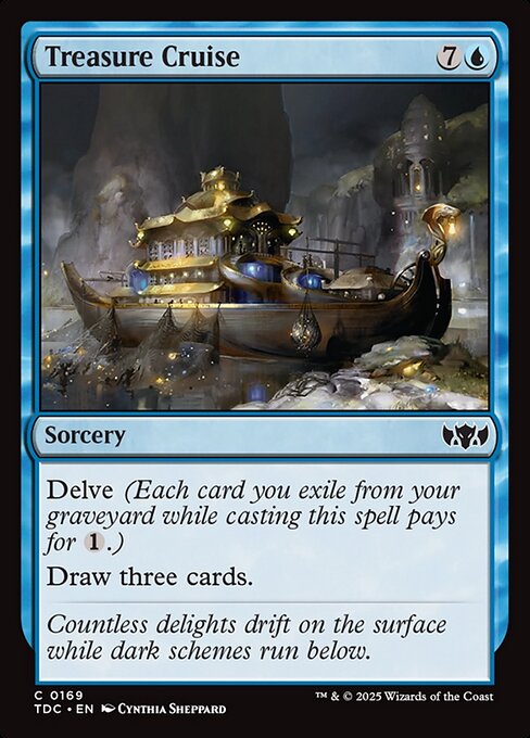 Delve (Each card you exile from your graveyard while casting this spell pays for {1}.)
Draw three cards.