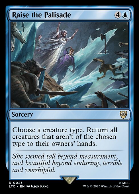 Choose a creature type. Return all creatures that aren't of the chosen type to their owners' hands.