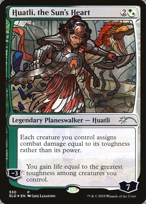 Each creature you control assigns combat damage equal to its toughness rather than its power.
−3: You gain life equal to the greatest toughness among creatures you control.