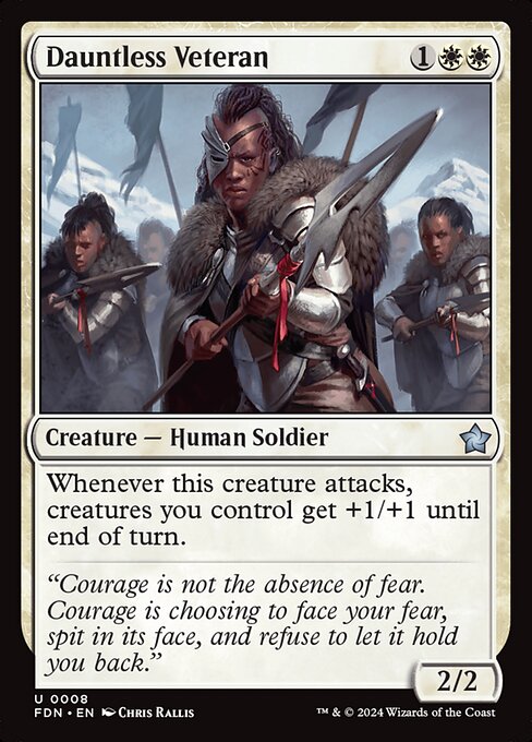 Whenever this creature attacks, creatures you control get +1/+1 until end of turn.