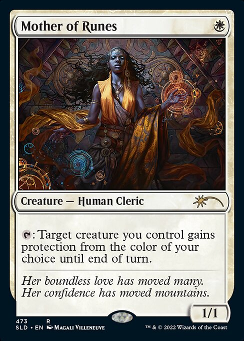 {T}: Target creature you control gains protection from the color of your choice until end of turn.