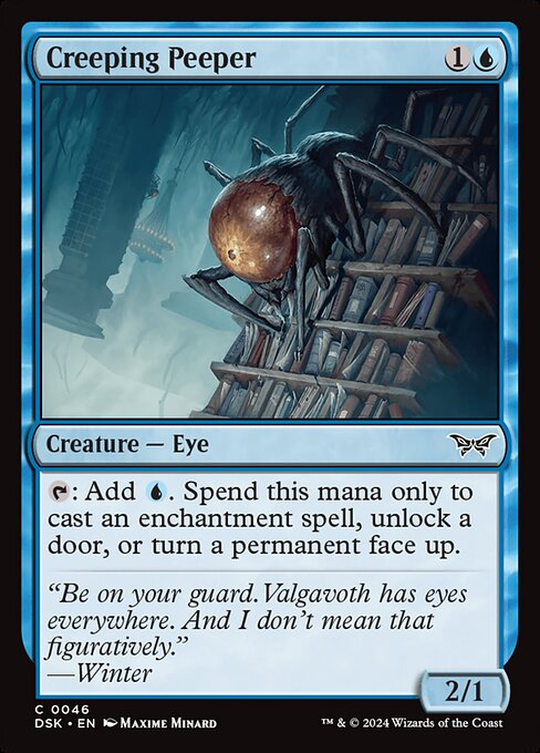 {T}: Add {U}. Spend this mana only to cast an enchantment spell, unlock a door, or turn a permanent face up.