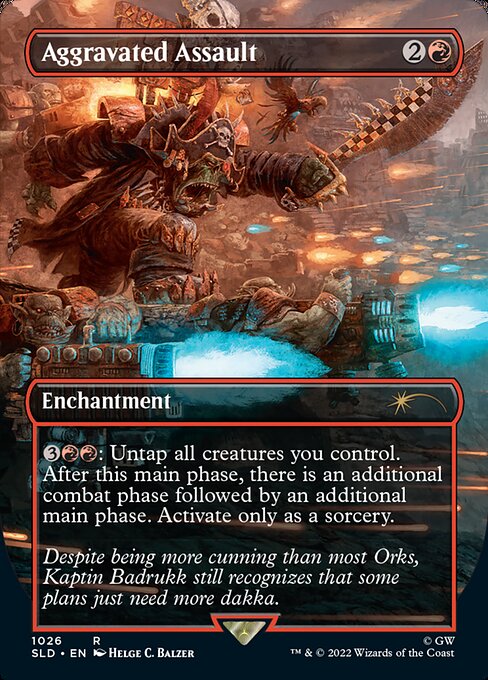 {3}{R}{R}: Untap all creatures you control. After this main phase, there is an additional combat phase followed by an additional main phase. Activate only as a sorcery.
