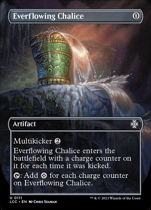 Multikicker {2} (You may pay an additional {2} any number of times as you cast this spell.)
This artifact enters with a charge counter on it for each time it was kicked.
{T}: Add {C} for each charge counter on this artifact.