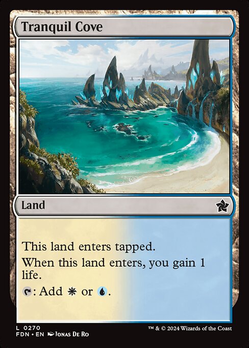 This land enters tapped.
When this land enters, you gain 1 life.
{T}: Add {W} or {U}.