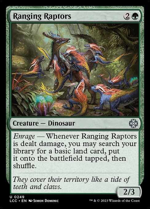 Enrage — Whenever this creature is dealt damage, you may search your library for a basic land card, put it onto the battlefield tapped, then shuffle.