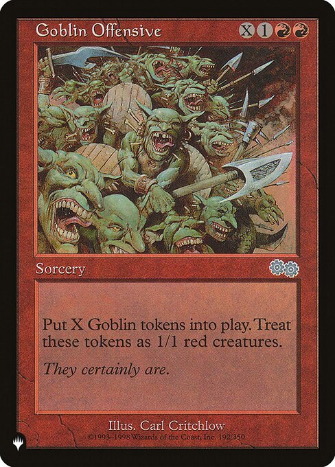 Create X 1/1 red Goblin creature tokens.
