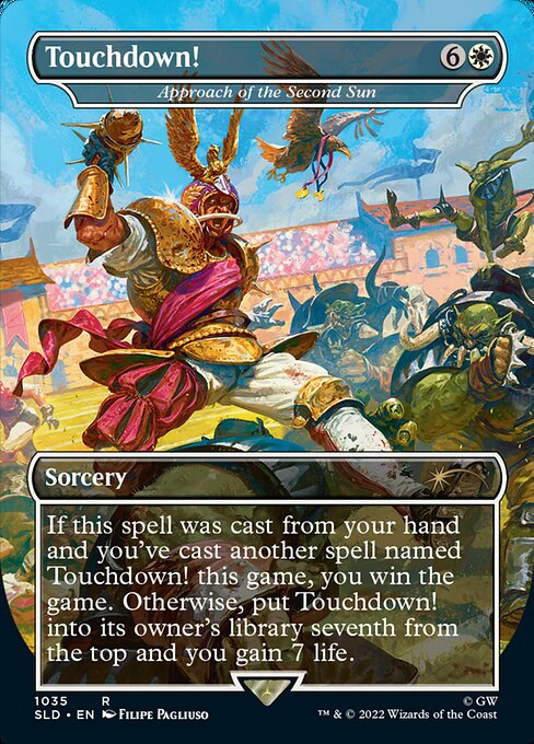 If this spell was cast from your hand and you've cast another spell named Approach of the Second Sun this game, you win the game. Otherwise, put Approach of the Second Sun into its owner's library seventh from the top and you gain 7 life.
