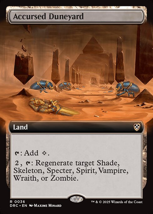 {T}: Add {C}.
{2}, {T}: Regenerate target Shade, Skeleton, Specter, Spirit, Vampire, Wraith, or Zombie. (The next time it would be destroyed this turn, instead tap it, remove it from combat, and heal all damage on it.)