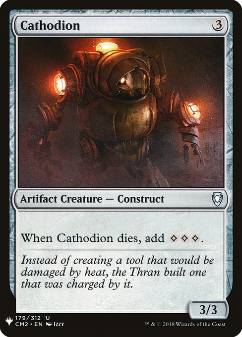 When Cathodion dies, add {C}{C}{C}.