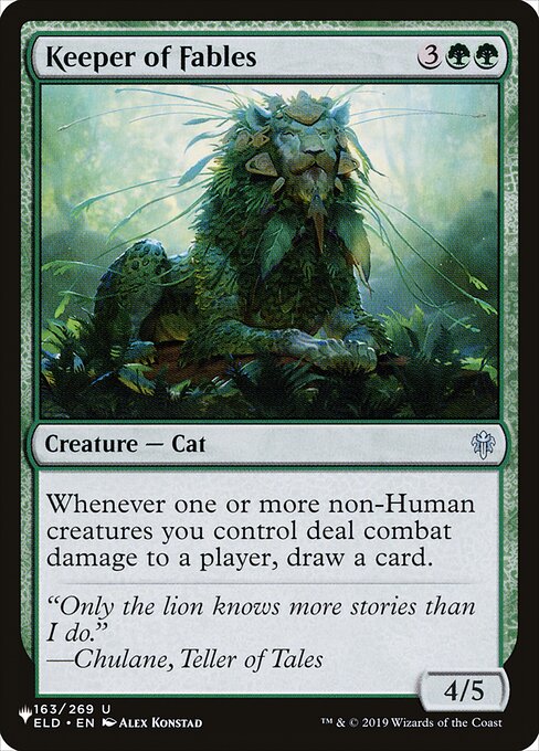Whenever one or more non-Human creatures you control deal combat damage to a player, draw a card.