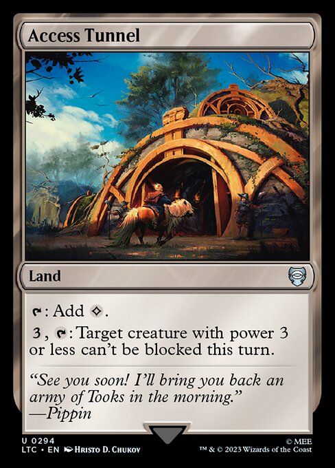 {T}: Add {C}.
{3}, {T}: Target creature with power 3 or less can't be blocked this turn.