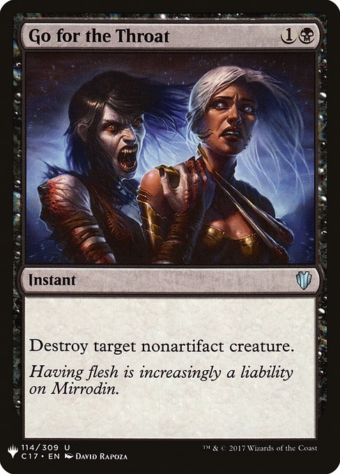 Destroy target nonartifact creature.
