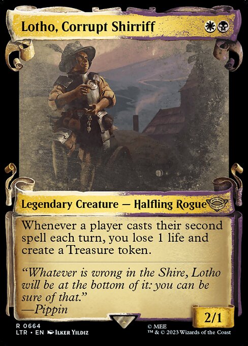 Whenever a player casts their second spell each turn, you lose 1 life and create a Treasure token. (It's an artifact with "{T}, Sacrifice this artifact: Add one mana of any color.")