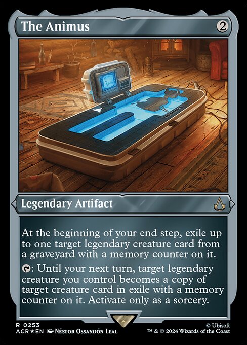 At the beginning of your end step, exile up to one target legendary creature card from a graveyard with a memory counter on it.
{T}: Until your next turn, target legendary creature you control becomes a copy of target creature card in exile with a memory counter on it. Activate only as a sorcery.