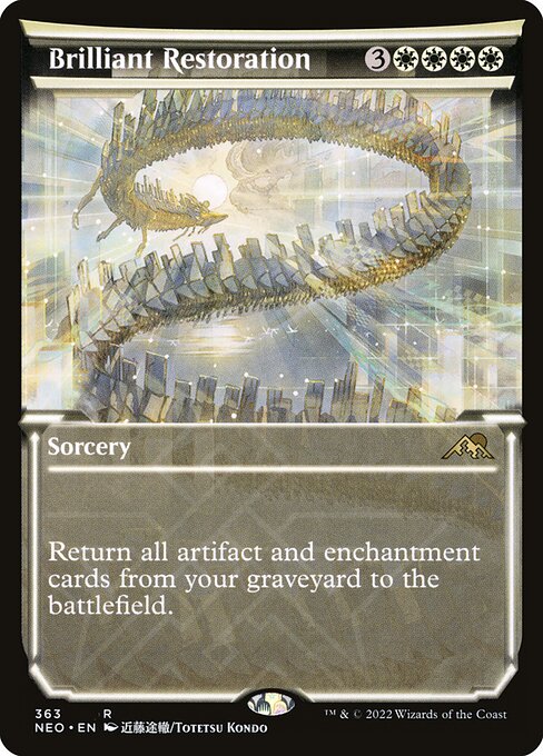 Return all artifact and enchantment cards from your graveyard to the battlefield.
