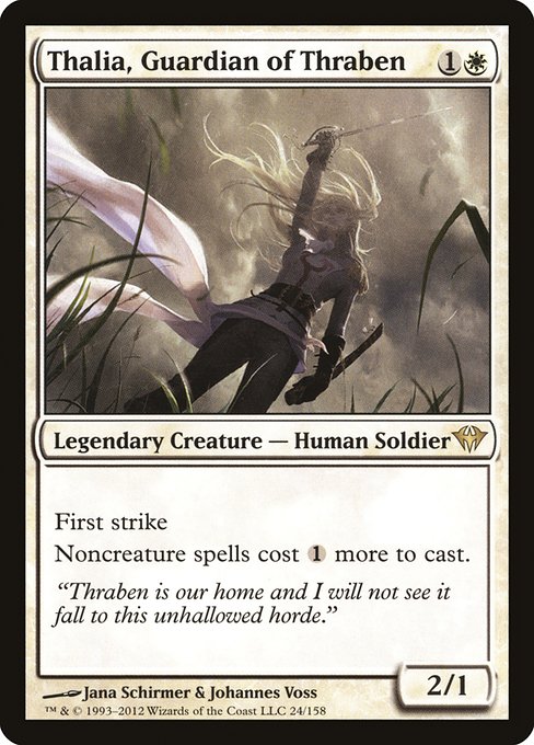 First strike
Noncreature spells cost {1} more to cast.