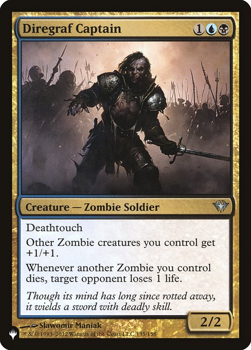 Deathtouch
Other Zombie creatures you control get +1/+1.
Whenever another Zombie you control dies, target opponent loses 1 life.