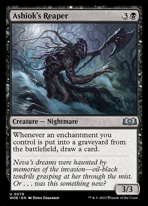 Whenever an enchantment you control is put into a graveyard from the battlefield, draw a card.