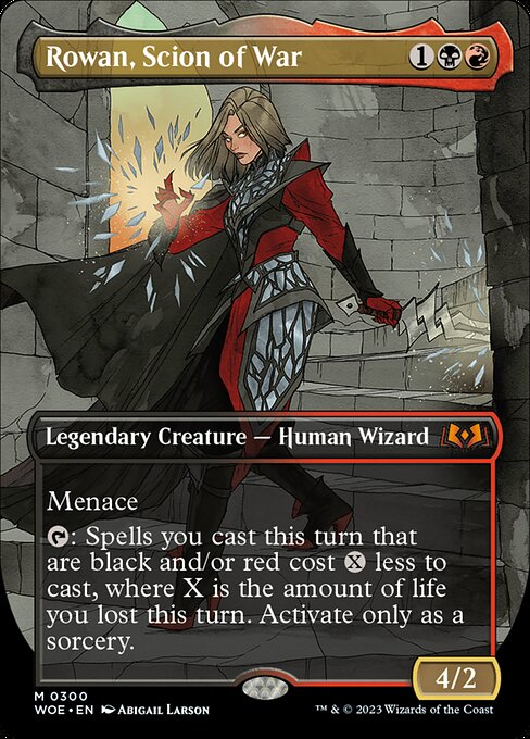 Menace
{T}: Spells you cast this turn that are black and/or red cost {X} less to cast, where X is the amount of life you lost this turn. Activate only as a sorcery.