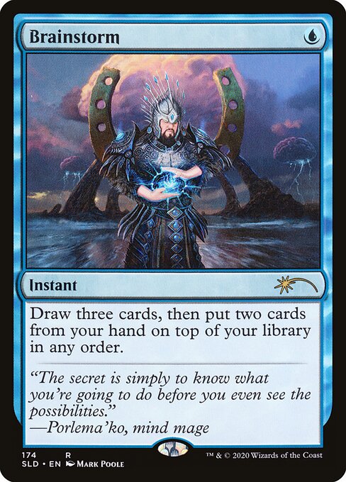 Draw three cards, then put two cards from your hand on top of your library in any order.