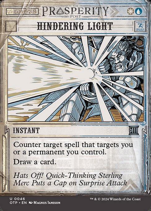 Counter target spell that targets you or a permanent you control.
Draw a card.