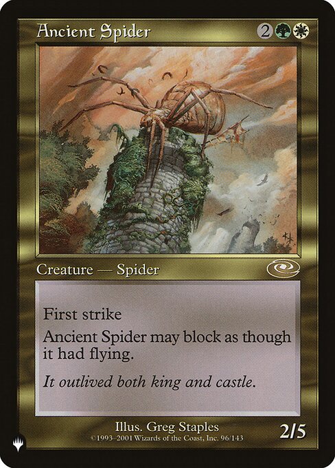 First strike; reach (This creature can block creatures with flying.)