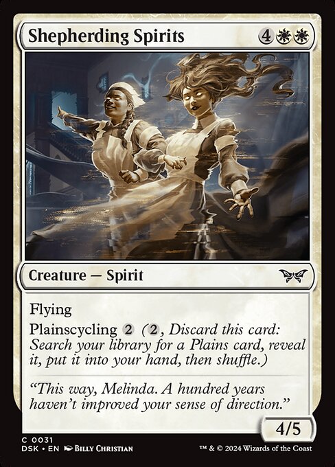 Flying
Plainscycling {2} ({2}, Discard this card: Search your library for a Plains card, reveal it, put it into your hand, then shuffle.)