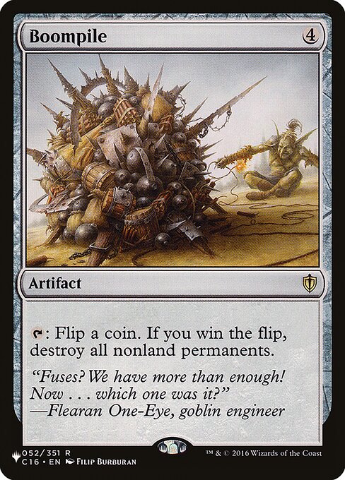 {T}: Flip a coin. If you win the flip, destroy all nonland permanents.