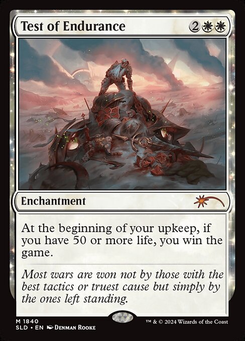 At the beginning of your upkeep, if you have 50 or more life, you win the game.