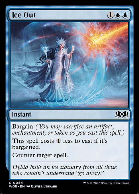 Bargain (You may sacrifice an artifact, enchantment, or token as you cast this spell.)
This spell costs {1} less to cast if it's bargained.
Counter target spell.