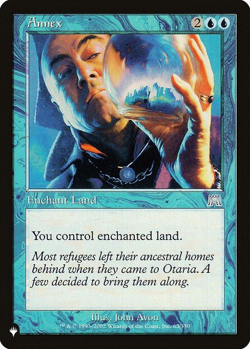 Enchant land (Target a land as you cast this. This card enters attached to that land.)
You control enchanted land.