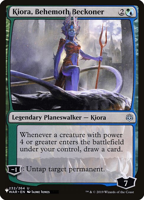 Whenever a creature you control with power 4 or greater enters, draw a card.
−1: Untap target permanent.