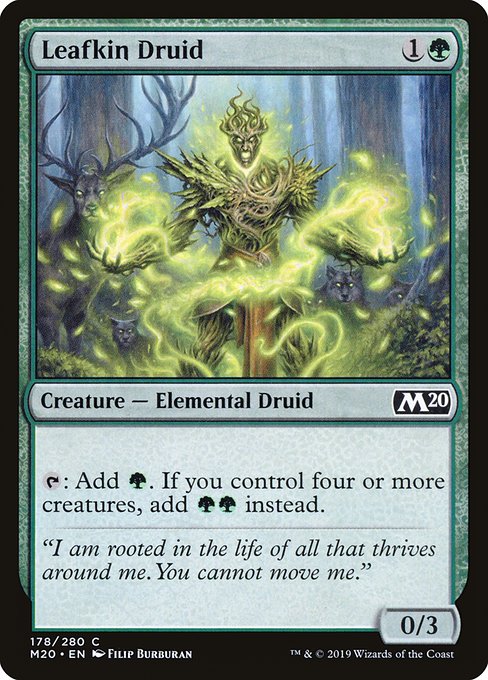 {T}: Add {G}. If you control four or more creatures, add {G}{G} instead.