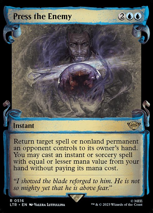 Return target spell or nonland permanent an opponent controls to its owner's hand. You may cast an instant or sorcery spell with equal or lesser mana value from your hand without paying its mana cost.