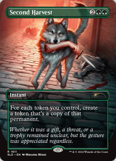 For each token you control, create a token that's a copy of that permanent.