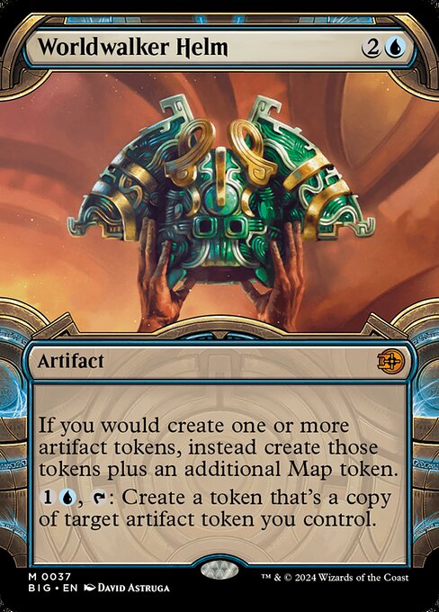 If you would create one or more artifact tokens, instead create those tokens plus an additional Map token. (It's an artifact with "{1}, {T}, Sacrifice this artifact: Target creature you control explores. Activate only as a sorcery.")
{1}{U}, {T}: Create a token that's a copy of target artifact token you control.