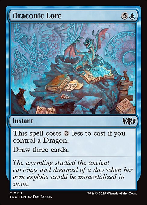 This spell costs {2} less to cast if you control a Dragon.
Draw three cards.