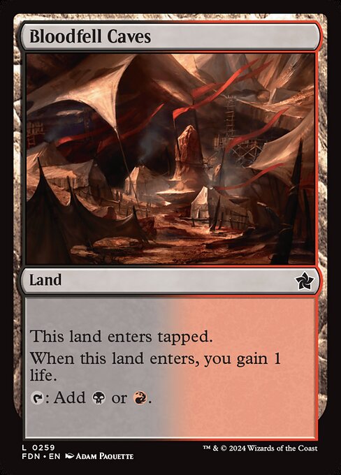 This land enters tapped.
When this land enters, you gain 1 life.
{T}: Add {B} or {R}.