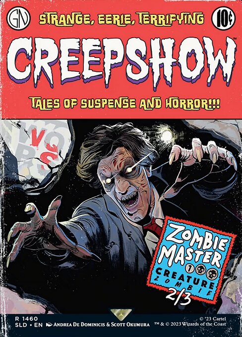 Other Zombie creatures have swampwalk. (They can't be blocked as long as defending player controls a Swamp.)
Other Zombies have "{B}: Regenerate this permanent."   Other Zombie creatures have swampwalk. (They can't be blocked as long as defending player controls a Swamp.)
Other Zombies have "{B}: Regenerate this permanent."
