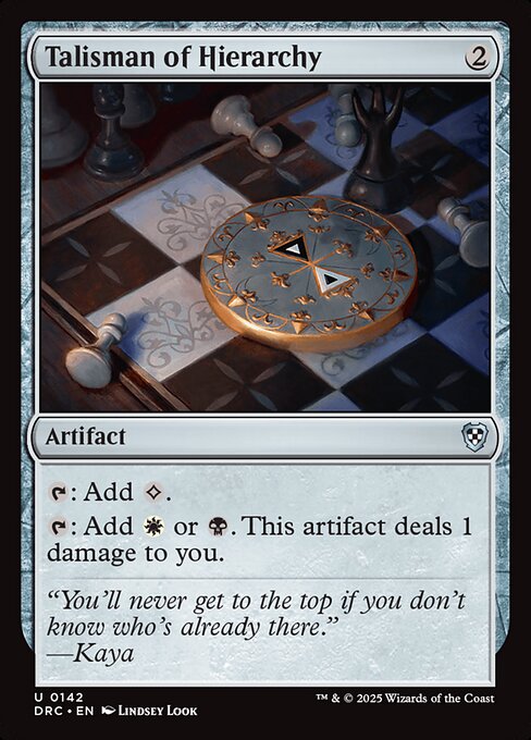 {T}: Add {C}.
{T}: Add {W} or {B}. this artifact deals 1 damage to you.